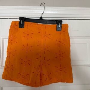 Girls - LC Waikiki - Orange Embroidered Shorts - 8-9Y